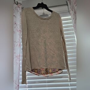 Anthropology Little Yellow Bird Women's Beige/multicolored Sweater Size S